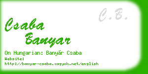 csaba banyar business card